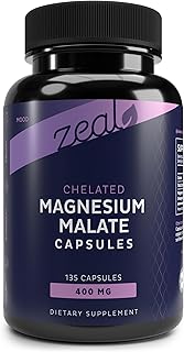 Zeal Naturals Magnesium Malate Capsules – Energy, Calm, Bone Health – 135 Count
