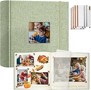 Vienrose 12" x 12" Large Linen Photo Album for Memories & DIY Scrapbooking