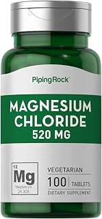 Piping Rock Magnesium Chloride 520mg Tablets - Vegan & Gluten-Free Support