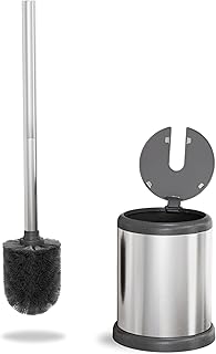 ToiletTree Products Chrome Toilet Brush Set with Lid and Holder