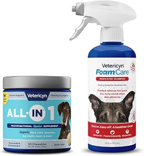 TOURIT Senior Dog Multivitamin & Shampoo Bundle with Glucosamine