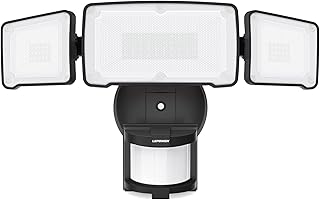 LEPOWER LED Motion Sensor Security Lights, 3 Head Motion Detected, 38W, 4200LM, Waterproof IP65, 5500K, Full Metal for Outdoor, Garage, Porch, Yard (Black)