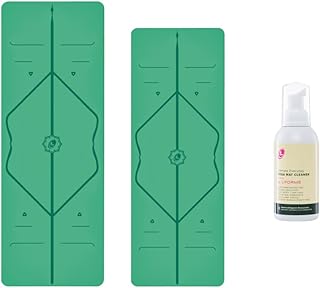 LIFORME Yoga Mat Set & Ultimate Cleaner - Eco-Friendly, Non-Slip Grip - Green