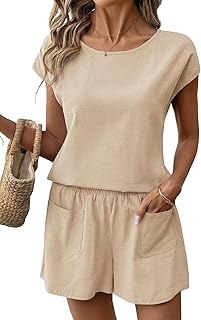 SHEWIN Linen-Cotton Summer Shorts Set with Pockets