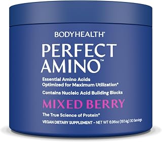 BodyHealth PerfectAmino - BCAA & EAA Pre/Post Workout Energy Drink Mix, Mixed Berry, 30 Servings