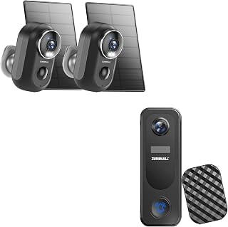 ZUMIMALL Wireless Solar Security Cameras with Doorbell