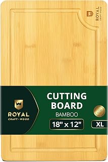 Royal Craft Wood Bamboo Cutting Boards for Kitchen Meal Prep & Serve