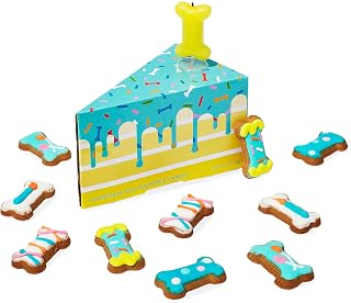 Thoughtfully Pets Dog Cake Treats Set with 10 Ginger Cookies & Candle