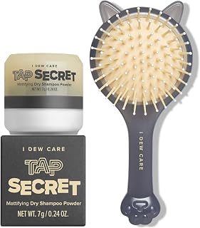 I Dew Care Biotin Dry Shampoo & Detangling Brush Set with Mirror