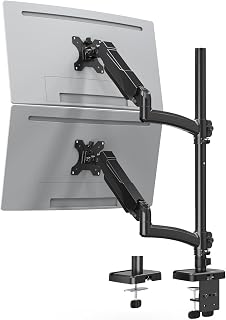 Mountup Dual Monitor Mount for 32" Screens, Gas Spring Arm, Clamp/Grommet Base