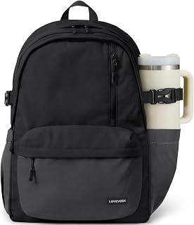 LOVEVOOK 15.6" Laptop Backpack with Tumbler Holder & Anti-Theft Features