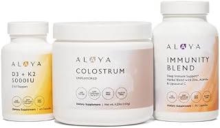 Alaya Immunity Starter Kit: Blend, Colostrum, & D3 K2 Supplements