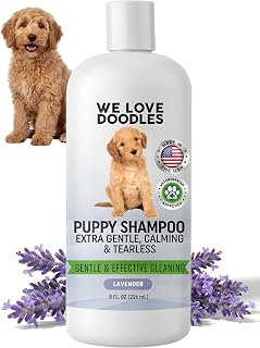 WE LOVE DOODLES Gentle Tearless Puppy Wash & Conditioner, Lavender, 8 oz | Oatmeal for Dogs & Doodles