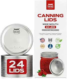Forjars Wide Mouth Mason Jar Lids, 24-Pack – Airtight Preservation for Meal Prep & Storage