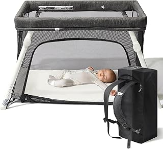 Guava Family Lightweight, Safe Portable Baby Crib with Mattress