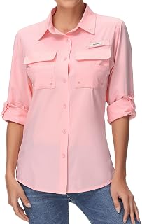 BASSDASH Women's UPF 50 Quick-Dry Long-Sleeve Shirt for Hiking and Fishing