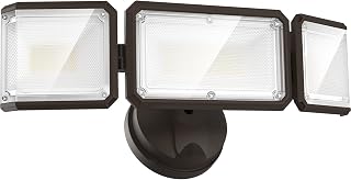 LEPOWER 42W LED Security Lights - 4200LM Brightness, 3-Head Flood Light with 220° Beam, Waterproof for Outdoor Use