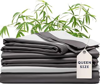 Wooflinen Bamboo Viscose Sheets & Duvet Cover Set – Silky Soft, Breathable Queen Bedding