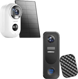 ZUMIMALL Solar-Powered Outdoor Security Cameras with Doorbell Camera