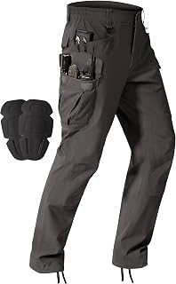 FREE SOLDIER Men's Tactical Pants with Pockets, Padded Knees, & Stretch for Hiking & Work
