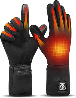 Savior Heat Electric Gloves for Men & Women, Rechargeable, Touchscreen, Warm Winter Sports Liners