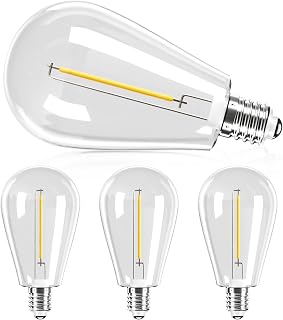 Addlon 4-Pack E12 24V Solar LED Bulbs for Outdoor Lights