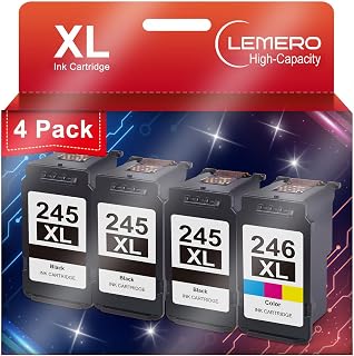 LEMERO Canon Ink Cartridge Replacement for 245 & 246 Models