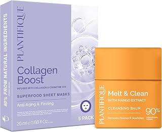 PLANTIFIQUE Collagen Facial Masks & Mango Papaya Makeup Remover Balm