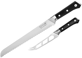 Cutluxe Artisan Series Cheese & Bread Knives – German High Carbon Steel, Full Tang, Razor Sharp