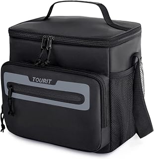 TOURIT Insulated Lunch Bag, 14L for Men & Women, Black