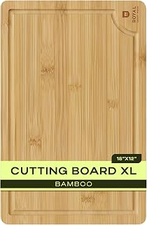 Royal Craft Wood Bamboo Cutting Boards for Kitchen Prep & Serving