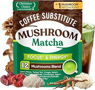 Venture Pal Matcha Mushroom Coffee Blend – Energy-Boosting Superfood Alternative with Ceremonial Matcha