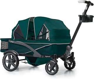Anthem4 Quad AT Wagon Stroller with Easy Maneuverability, XL Canopies, & Safe Fold for Storage