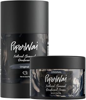 PiperWai Natural Deodorant with Charcoal for Odor Block, Vegan & Aluminum-Free, Ideal for Travel & Gift Sets