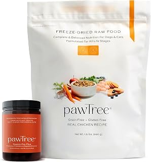 PawTree Dog & Cat Nutrition Bundle: Freeze-Dried Raw Chicken & Gastro Pro Plus for Health Support