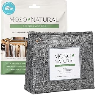 Moso Natural Air Purifying Bag: Premium Bamboo Charcoal Odor Eliminator, Lasts 2 Years