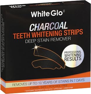 White Glo Charcoal Teeth Whitening Strips - 14 Pack