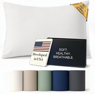 Ettitude Organic Lyocell Pillowcase Set, Cloud White | Cool Sateen for Hot Sleepers & Sensitive Skin