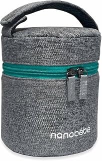 Nanobébé Breastmilk Cooler Bag & Ice Pack for Travel – Gray