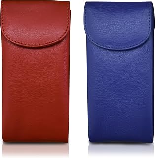 Ili New York Eyeglass Case Set - Double Flap, Red & Cobalt Duo