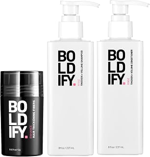 Boldify Thickening Hair Care Bundle for Men & Women (Dark Brown)