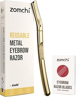 ZOMCHI Gold Dermaplaning Razor & 10 Wide Blade Refills