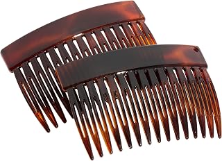 France Luxe Tortoise Side Combs for Women, Handcrafted, Secure Hold
