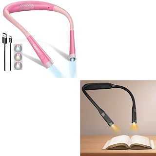 Glocusent 1200mAh Ergonomic Book Light & Neck Light, Long Battery Life