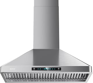 IKTCH 30" Stainless Steel Range Hood with Gesture Sensing & Touch Control for Ducted Venting