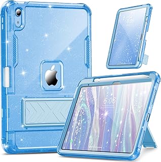 Infiland iPad Case for A16 11" & 10.9" Models, Glitter Stand Cover with Pencil Holder