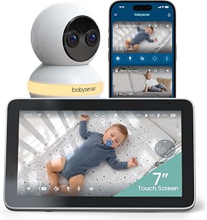Babysense 7" WiFi Baby Monitor with Touchscreen, Camera, & Night Light
