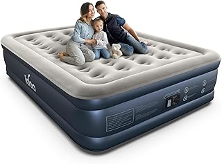 iDOO Queen Air Mattress with Built-in Pump and 18" Height for Quick Inflation