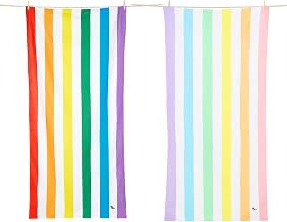 Dock & Bay Beach Towel Set - 2 Cabana Towels - Quick Dry, Sand-Free, Lightweight, Eco-Friendly with Travel Bag