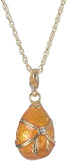 Keren Kopal Yellow Egg Pendant Necklace – Faberge-Inspired Charm Gift for Wife or Mom
